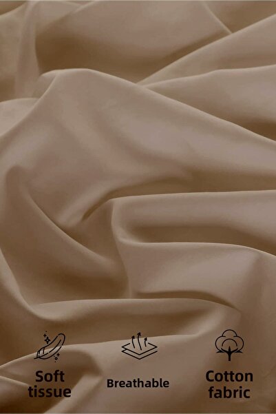 CASPARA Double 180x200 Elastic Cappucino Sheet Set - 2 Pillowcases