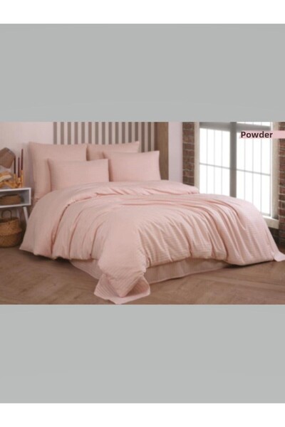 EVRİZON طقم غطاء لحاف مزدوج من الساتان