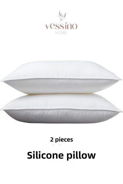 VESSİNOHOME Safir Series 2-Piece Silicone Filled Pillow 50x70 Cm 800 Gr Microfiber Fabric Antiallergic Anti-Sweat