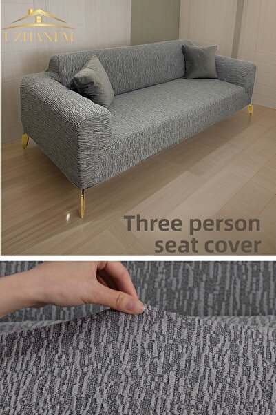 uzhanem Ζακάρ κάλυμμα καναπέ 3 θέσεων, κάλυμμα καναπέ-κρεβάτι (ΠΕΡΙΘΕΜΑ ΠΡΟΪΟΝΤΟΥ 1 ΤΕΜΑΧΙΟ) Γκρι