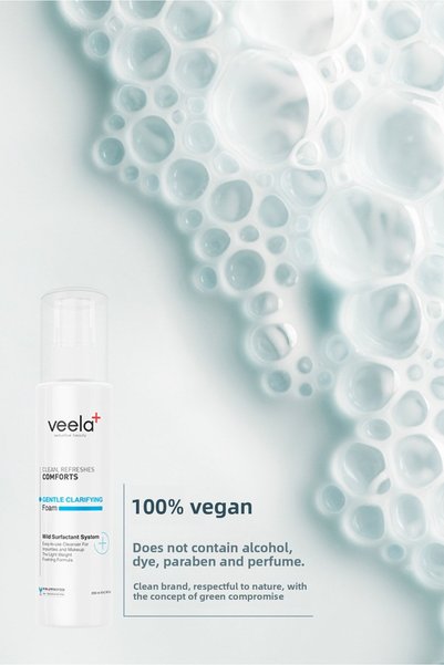 VEELA Smoothing Renewing Facial Foam - Gentle Clarifying Foam