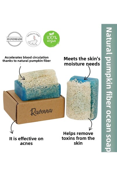 RAVENNA صابون المحيط المصنوع يدويًا من ألياف اليقطين الطبيعية