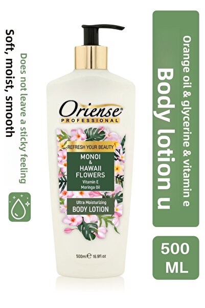 ORİENSE لوشن مرطب مونوي وزهور هاواي - درع واقي للبشرة، نعومة فاخرة 500 مل
