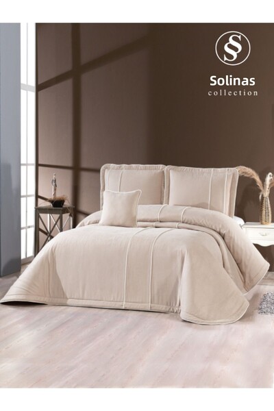 Solinas Collection Cuvertură de pat dublă umplută cu fibre Lena Mink