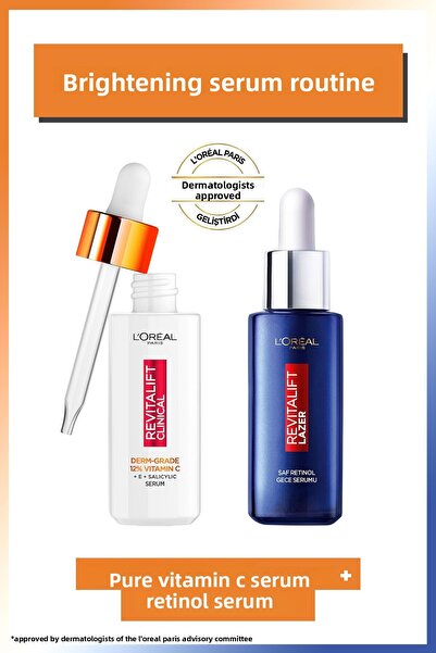 L'Oreal Paris Revitalift Clinical - 12% فيتامين C النقي ومصل تفتيح 12% ريتينو...