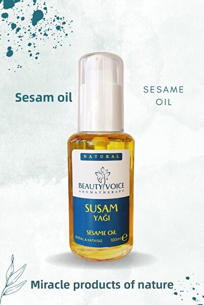 Beauty Voice زيت سمسم نقي 100 مل - زجاجة مضخة لوشن - رأس قفل