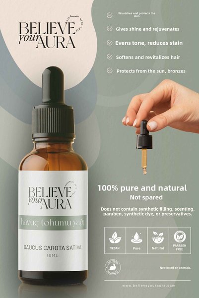 Believe Your Aura 100% Pure Natural Carrot Oil Anti-Bad Skin and Blonde Care 10ml