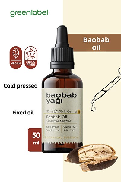 Greenlabel Natural Baobab Oil - Cold Pressed, 100% Pure, 50ml