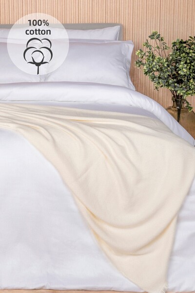 İşbir Yatak Milano Classic White 240 Tc King Size Dobby Cotton Satin Bedding Set