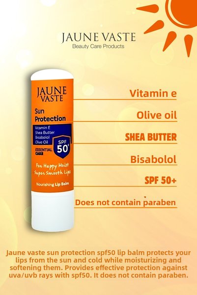Jaune Vaste Lip Balm Sun Protection Spf50 Intensive Nourishing Sunscreen Lip Care Stick