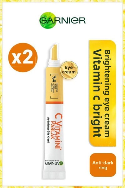 Garnier كريم تفتيح العين لمحيط العين المشرق والمريح مع فيتامين C 15 مل × 2