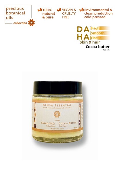 Densa Essential Cocoa Butter 100 ml - Edible - Without Additives - Cold Pressed 100% Pure and Natural