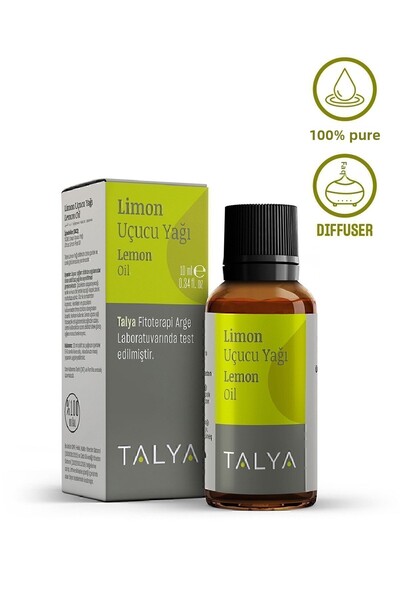 Talya زيت الليمون العطري - نقي وطبيعي 100%، عشبي، 10 مل