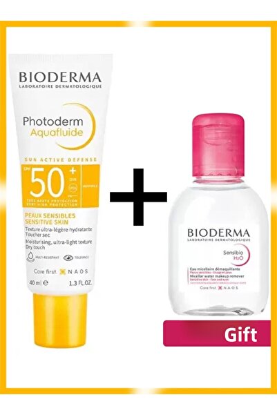Bioderma Photoderm Aquafluid SPF50+ 40 مل واقي من الشمس عديم اللون - هدية Sen...
