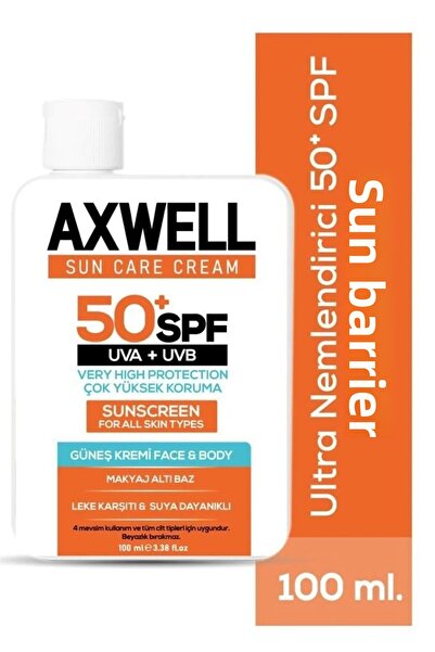 AXWELL Sun Care Cream Anti-Blemish Sun Cream Very High Protection 50+ Spf 100ml