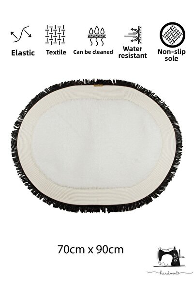 Klappe Design Non-Slip Base White Straw Jute Bath Mat, Entrance, Hall, Entrance Carpet