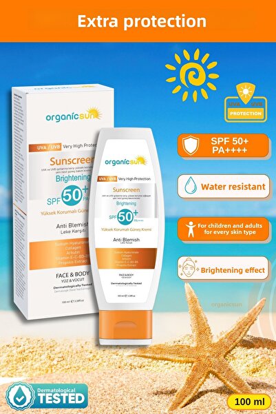Organicsun واقي شمسي للوجه والجسم بمعامل حماية SPF 50+، 100 مل – حماية عالية،...