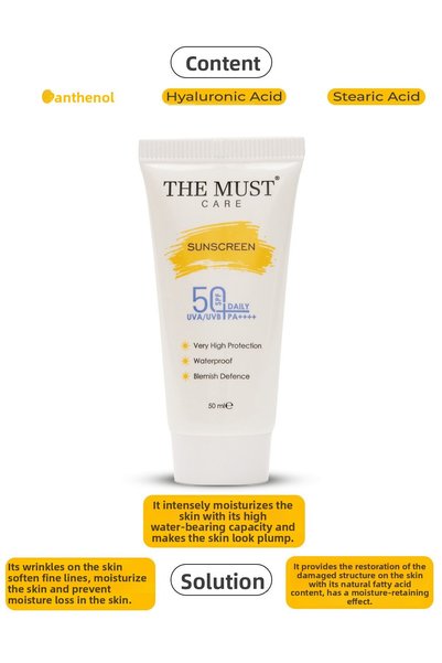 THEMUSTCARE Skin Tone Equalizer with High Protection and Moisturizing Effect, Anti-Blemish Spf50+ Sunscreen 50 ml