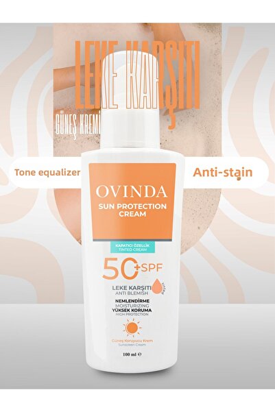 Ovinda واقي شمسي ملون بعامل حماية من الشمس SPF 50 - حماية عالية، مضاد للعيوب ...