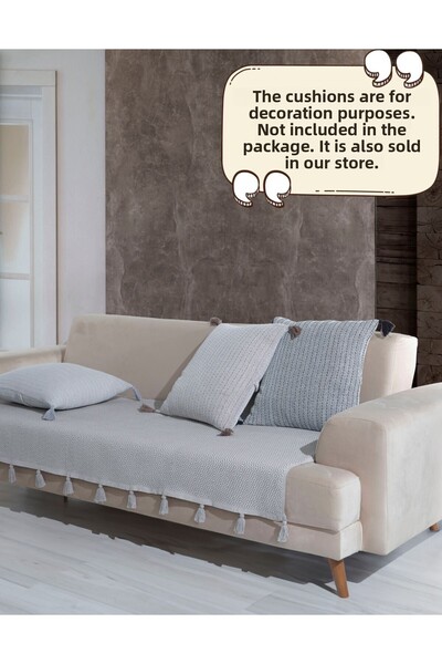 Lux Touch غطاء أريكة باللون الرمادي - مقاس 115 × 200 سم، أريكة سرير، كرسي بذراعين