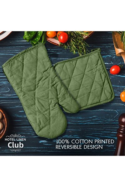 Hotel Linen Klub 2-Piece Oven Mitt and Pot Holder Set - Multi-Functional Kitchen Essentials