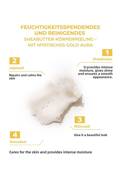 THE BATH FACTORY Moisturizing and cleansing shea body scrub - Gold Aura 300gr