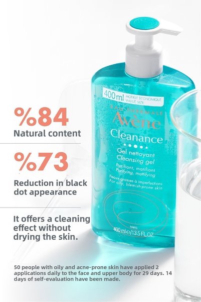 Avene جل التنظيف كلينانس جل التنظيف غير اللامع للبشرة الدهنية والمعرضة لحب الشباب 400 مل