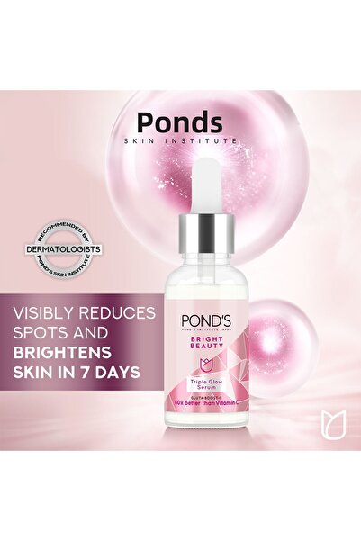 Ponds Bright Beauty Triple Glow Serum with Niacinamide and Hyaluronic Acid, 30g