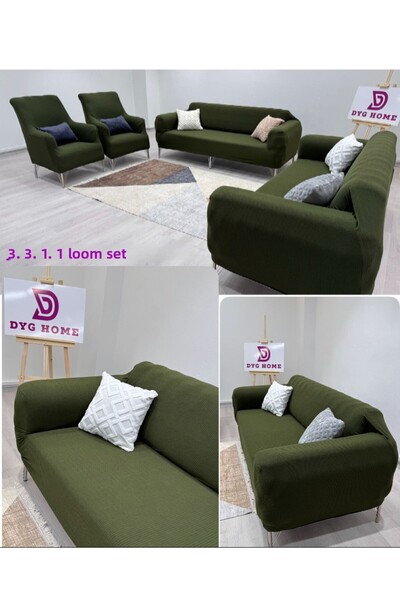 dyg home Set huse pentru scaune din Lycra 3 3 1 1 Set huse pentru scaune Husa...