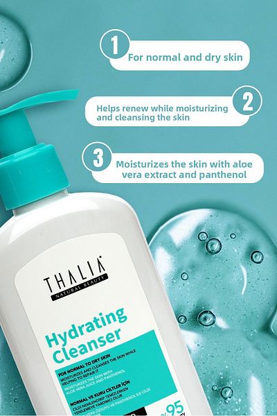 Thalia 200ml Facial Cleansing Gel with Hyaluronic Acid and Ceramide - Dry Skin