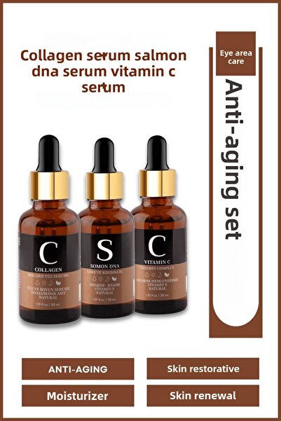 For You Gold مجموعة سيروم كوليجين للعناية بالبشرة مع فيتامين C وسمك السلمون D...