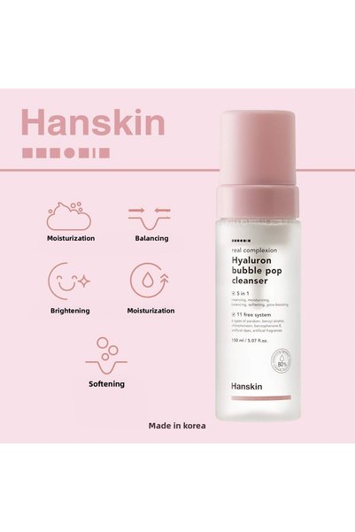 Hanskin Hyaluron Bubble Pop Cleanser- Hyaluronic Acid Based Face Washing Foam [150 ml ]