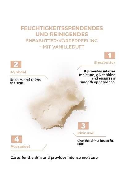 THE BATH FACTORY Hydratační a čistící bambucký tělový peeling - vanilková příchuť 300g