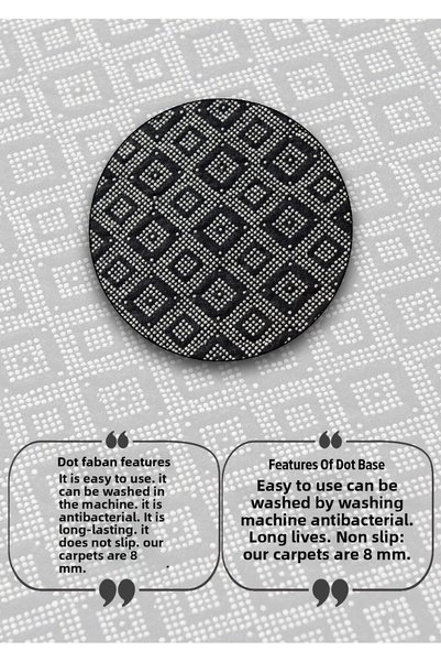 Chilai Home Hoja Black Diameter 100X100 cm Bathroom Rug