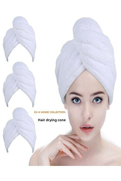 EVX White Hair Towel Hair Cap After Bath Sea and Pool After Beach