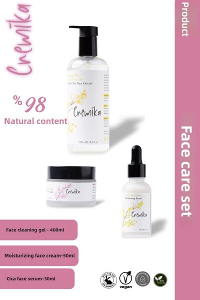cremika Kozmetik Cremika 3-Piece Facial Care Set - Tea Tree Cleansing Gel, Im...