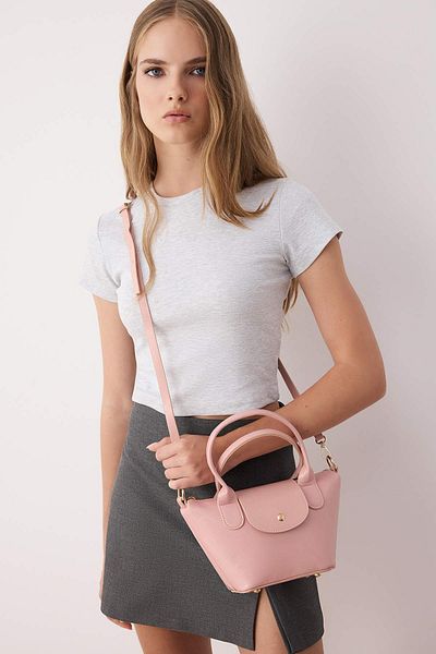 TRENDYOL SHOES Light Pink Flap Cross Strap Women's Tote Shoulder Bag Takss25Oc00092