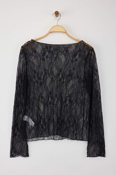 Trendyol Curve Black Regular Fit Boat Neck Lace Stretch Knitted Plus Size Blouse Tbbaw26Af00031