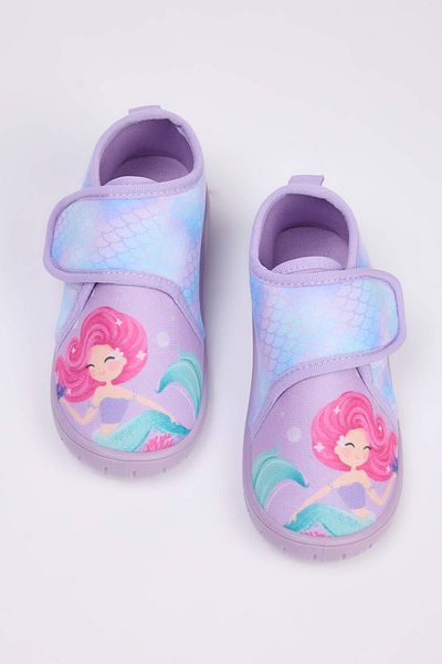TRENDYOL SHOES Lilac Little Girl's Mermaid Printed Kids Slippers Takaw26Er00001