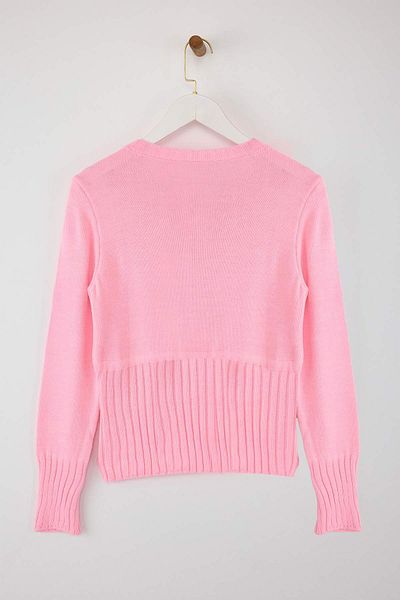 Trendyol Collection Pink Waist Gathered Fitted/Body Hugging Knitwear Cardigan Twoaw26Hi00004