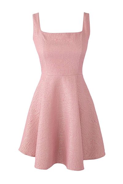 Trendyol Collection Pink Plain Woven Jacquard Short / Mini Unlined Stylish / Evening Dress