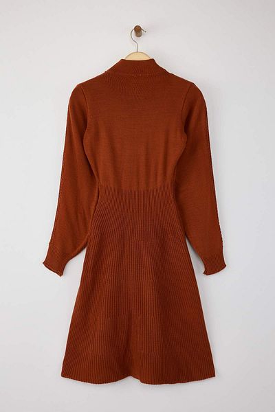 Trendyol Collection Tile Mini Knitwear Lace Dress Twoaw22El0011
