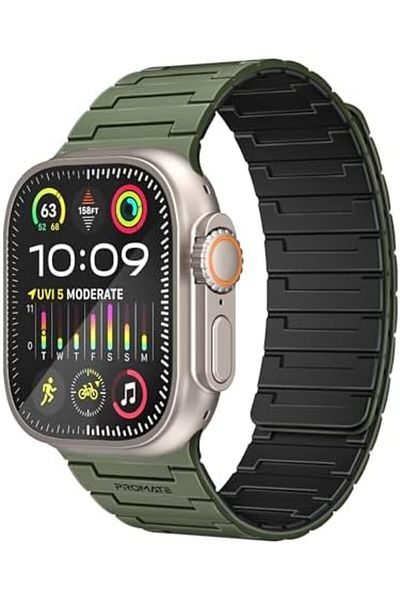 Promate Premium Magnetic Silicone Watch Band, Powerful N52+ Magnets, Scratch-Resistant UV-coated sil