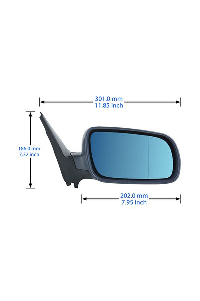 Choice Grey Right Off Side Electric Wing Door Mirror Primed Heated O/s For 97-04 Vw Golf Mk4