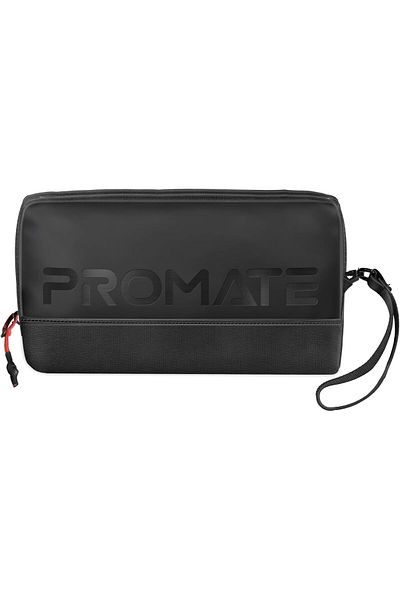 Promate Lightweight Tech Essential Organizer Pouch Bag with Multiple Pockets, Water-Resistant Fabric