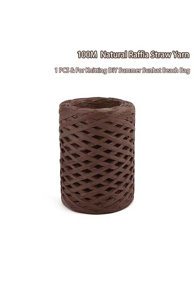 Choice 100m Natural Raffia Straw Yarn For Knitting Crocheting Paper Threads Friendly Paper Yarn Diy Hand