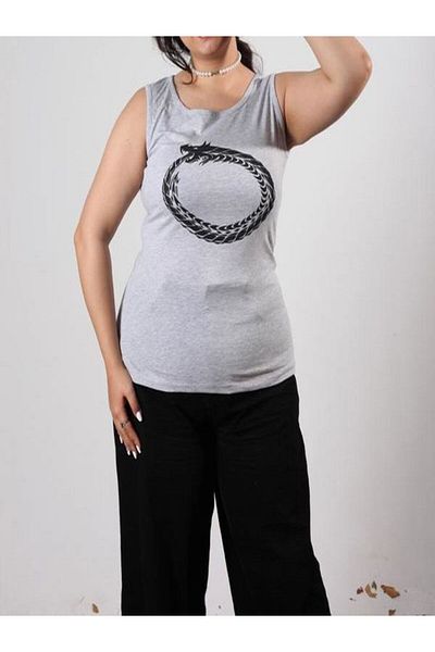 Aşkın Parti Evi Tricou de damă cu imprimeu fără mâneci din țesătură organică