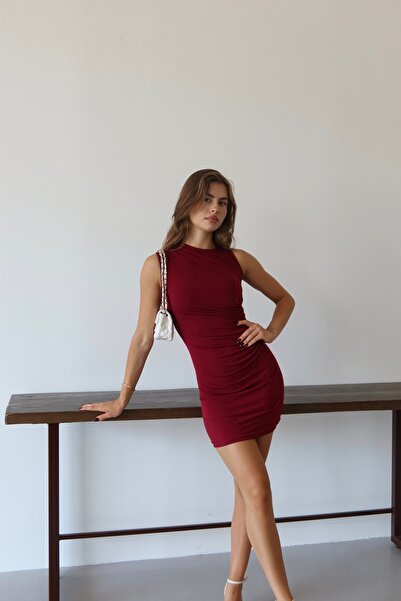 BY SE'MAS WEAR DAİLY DRAPELİ KISA ELBİSE