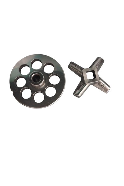Russet 2'li Set 32 lik Kıyma Makinesi için 18 mm Ayna Ve Bıçak Seti (Kuşbaşı ...