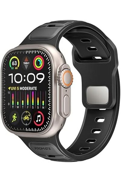 Promate Dual-Colour Apple Watch Band with Dust-Proof UV Treated Surface, Rust-Resistant Stainless-St